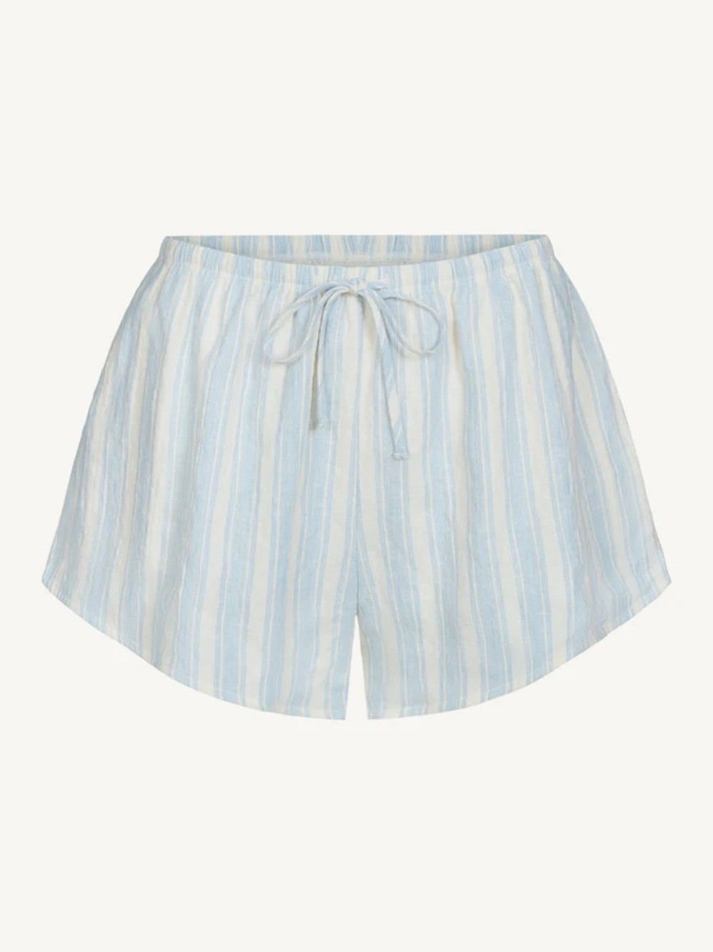 Joah Brown NWT Relaxed Everyday Short Natural White & Blue Stripe Gauze - Picture 7 of 16